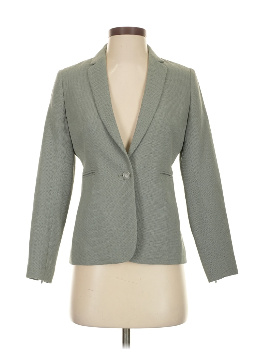 Reiss 100% Wool Sage Green Single-Buttonu Blazer